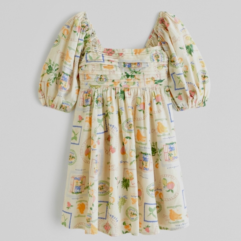 Abercrombie & Fitch Emerson Italian Postcard Amalfi Fruit Print Dress